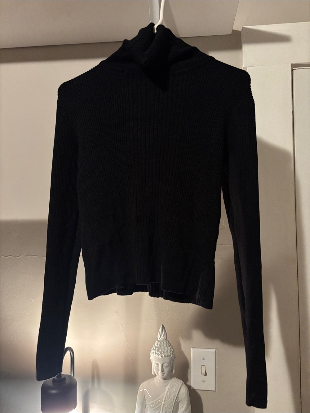 Energie Black Ribbed Turtleneck Sweater
